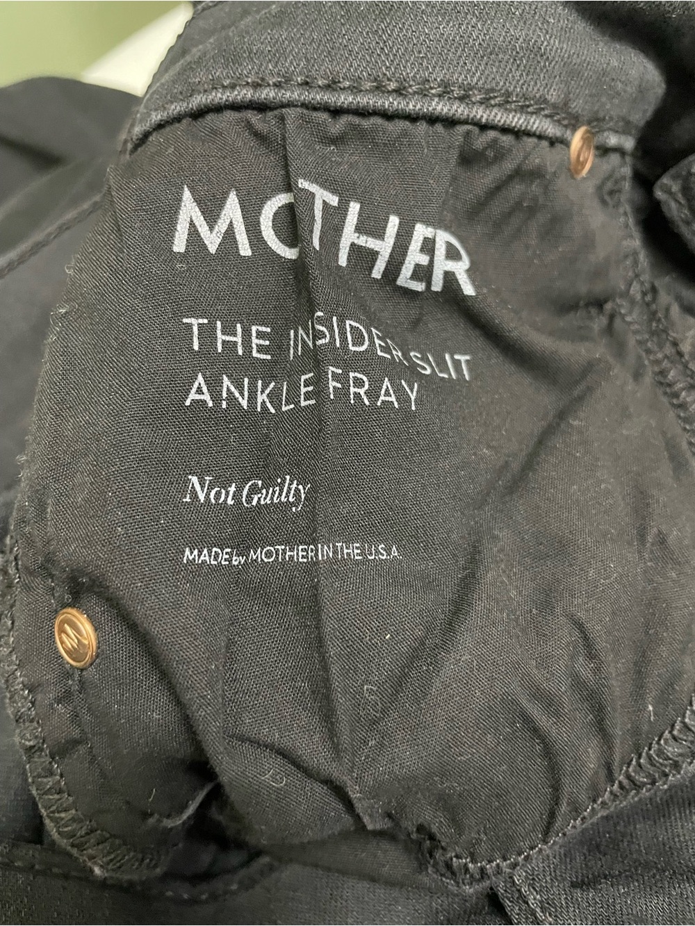 Mother Black Insider Slit Ankle Fray Crop Flare Jeans in Not Guilty - Picture 6 of 8